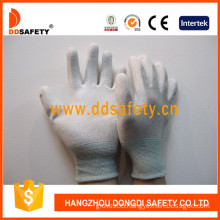 Nylon/Polyester Gloves PU Coating on Palm and Fingers (DPU219)